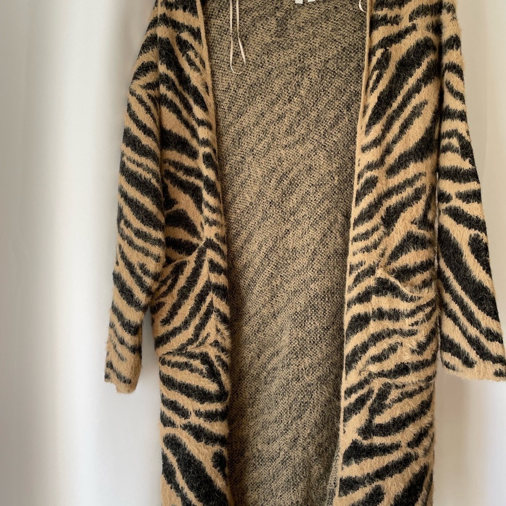 Zebra Print Open Front CardiganNWOT